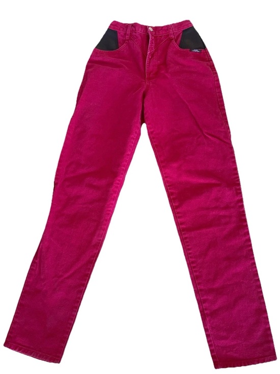 Ozark Mountain Pants - Vintage 90s Ozark Mountain Red Western Jeans – Faux Leather Trim – Straight Leg